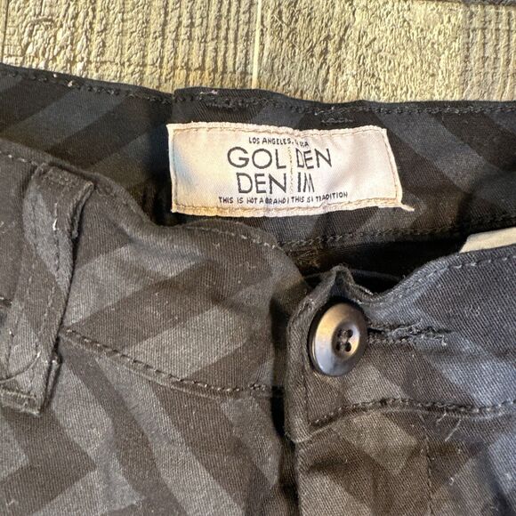 Men’s golden denim pants size 38 elastic bottom - Picture 2 of 8